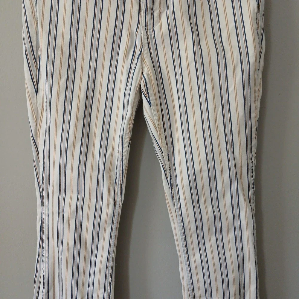 Anthropologie Pilcro Women's Size 27 High Rise Boot Cut Pants Raw Hem Striped